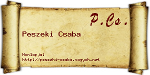 Peszeki Csaba névjegykártya