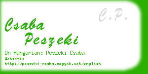 csaba peszeki business card